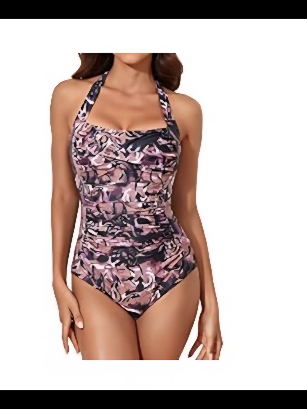 Women’s Halter One-Piece Swimsuit in Pink Camo
